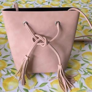 Vegan Leather Shoulder Bag Blush Pink